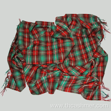 100% Wool Tartan Design Soft Blanket